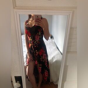 Floral Cutout Maxi Dress Romper